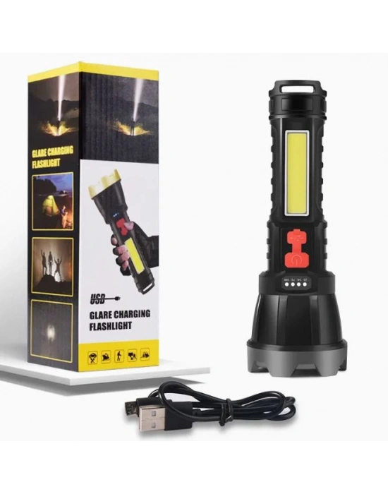 Usb Glare Charging Flashlight El Feneri Zj-05