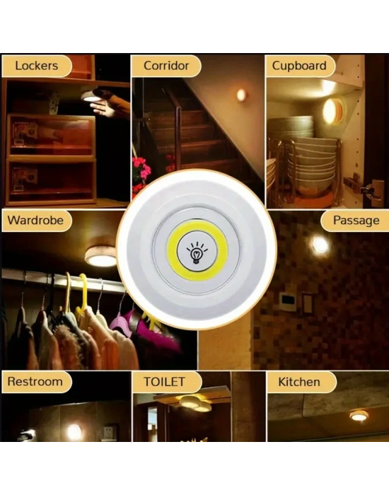 Uzaktan Kumandalı Yapışkanlı 3lü Led Spot Lamba