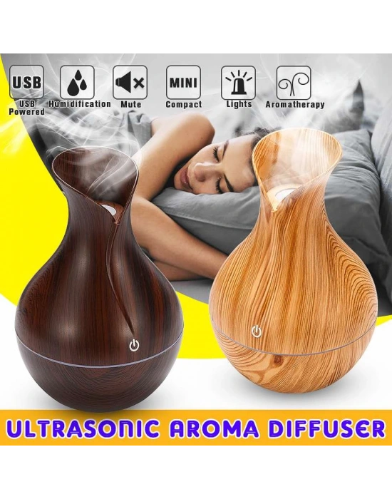 Vazo Modeli Hava Nemlendirici 200ml Led Işıklı Mini 7
