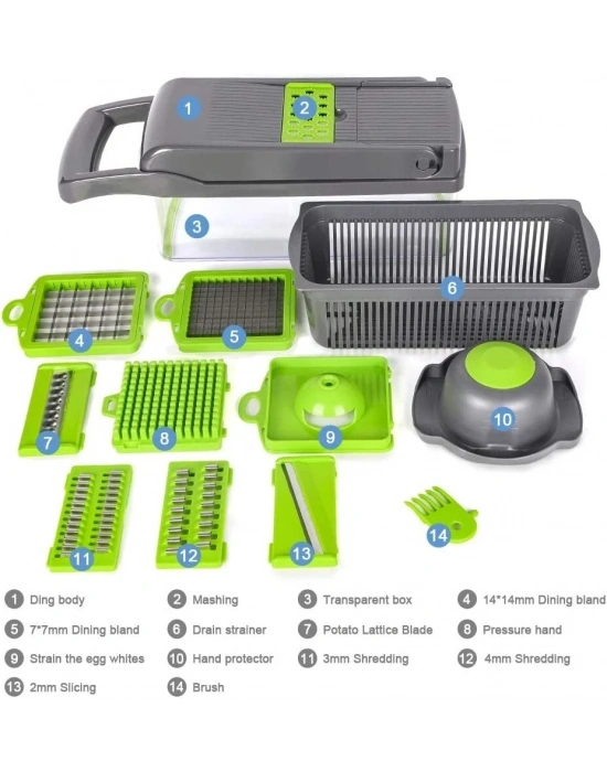 Veggie Slicer Sebze Doğrayıcı Sebze Dilimleyici 14 Pcs