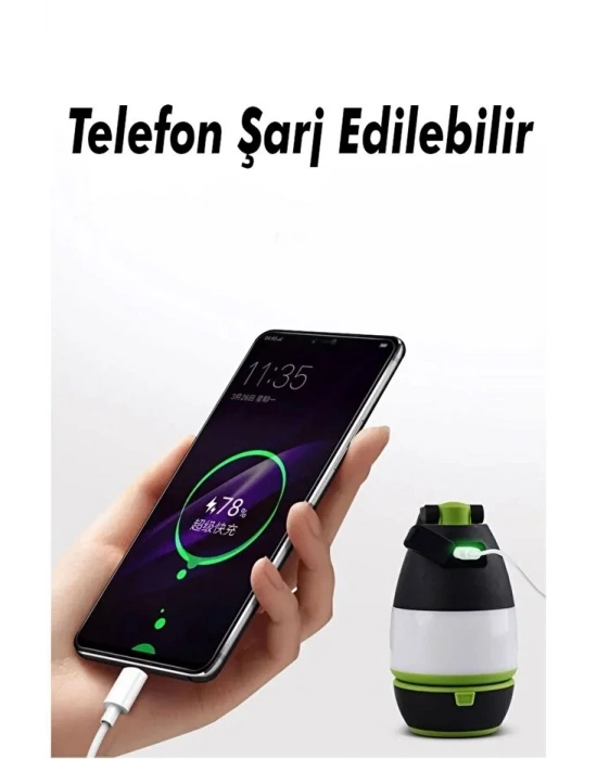 VOLEMİ Şarjlı Kamp Lambası Masa Lambası Uzun Menzilli Acil Durum Feneri V-068