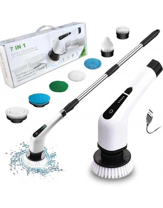 Yeni Nesil 7 Temizleme Başlıklı Dijital - Banyo-mutfak-araç Temizlik Fırçası Seti