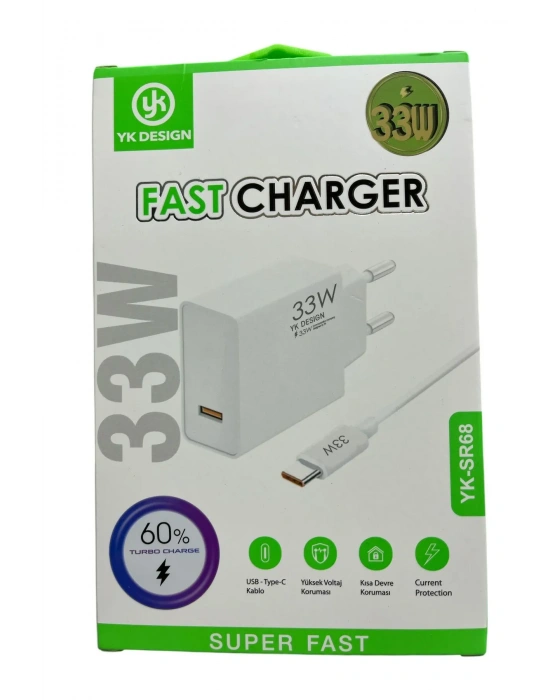 Yk Desing Yk-sr68 Usb Type-c 33w Şarj Aleti