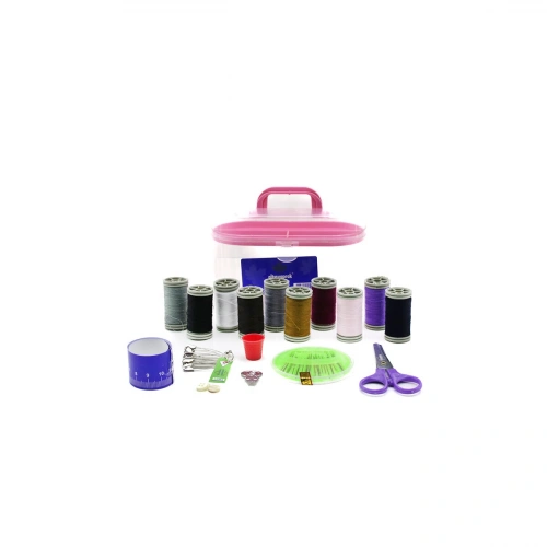Egonex Altınyaprak Çantalı Dikiş Çeyiz Seti ( İplik & İğne & Makas& Mezura )*85