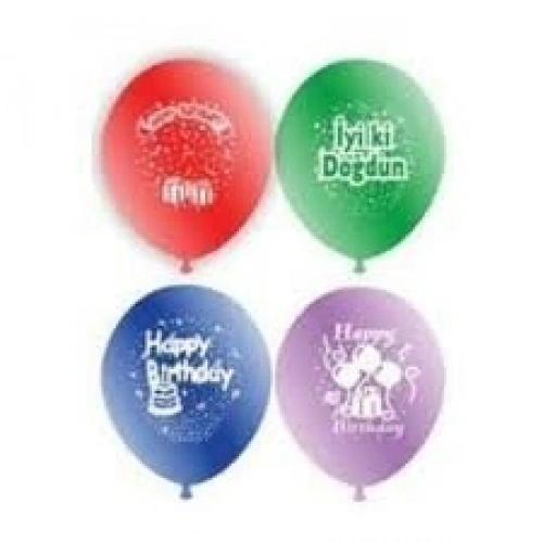 Egonex Atom ( Doğum Günü ) İyiki Doğdun Balon 12inc 100pcs*1x40