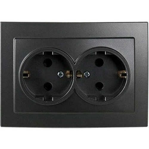 Egonex Atom ( Siyah ) Topraklı 2li Priz*12x10