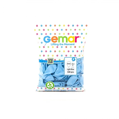 Egonex Gemar Gm-110-35 ( Metalik & Açık Mavi ) Balon ( 11 & 28cm & 100pcs )*1x50