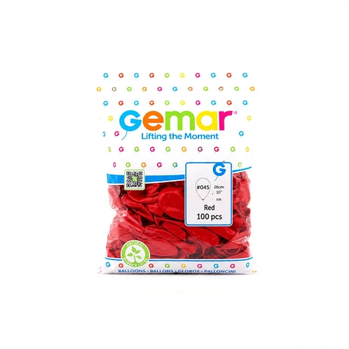 Egonex Gemar Gm-90-45 ( İç Mekan & Kırmızı ) Balon ( 10 & 26cm & 100pcs )*1x100