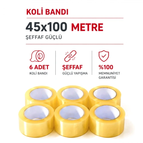 Egonex Hasbant Pro Has-0015 ( Şeffaf ) ( Flex Hotmelt Pro ) ( 45mmx100mt ) Koli Bantı ( Bandı )*6x12