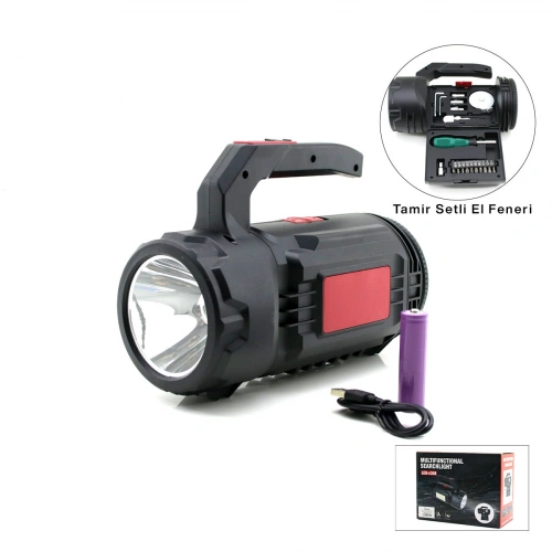 Egonex Hasuba Hs-310 ( 2in1 ) ( 19pcs = Tamir & Hırdavat Seti ) El Fener & Projektör ( Led + Cob )( Usb & Type-c & Pil Şarjlı ) *20