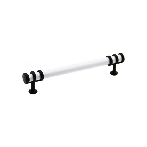 Egonex İbico-950 ( 16cm ) ( Yüzük Siyah & Kulp Beyaz ) Boru Çekmece Kulp*10x5