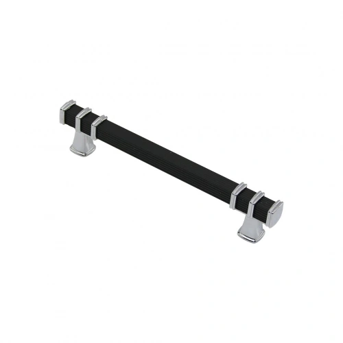 Egonex İbico-964 ( 12.8cm ) ( Yüzük Krom & Kulp Siyah ) ( Kare ) Çekmece Kulp*10x5
