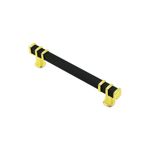 Egonex İbico-965 ( 12.8cm ) ( Yüzük Altın & Kulp Siyah ) ( Kare ) Çekmece Kulp*10x5