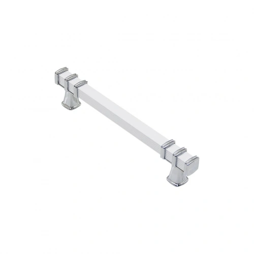 Egonex İbico-967 ( 12.8cm ) ( Yüzük Krom & Kulp Beyaz ) ( Kare ) Çekmece Kulp*10x5