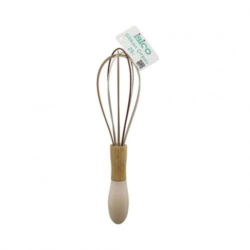 Egonex İbico İ22-023 ( 25cm ) ( Silikon ) Çırpıcı ( Ahşap Bambu & Plastik Saplı )*12x20
