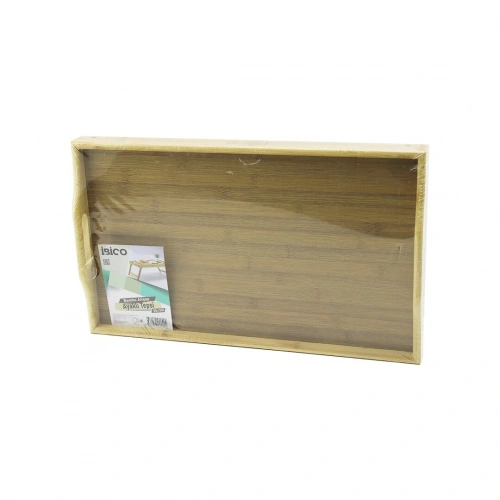 Egonex İbico İ22-249 ( Dikdörtgen=50x30cm ) ( Aç Kapa Ayaklı = 20cm ) ( Ahşap Bambu ) Sunum Tepsi*12