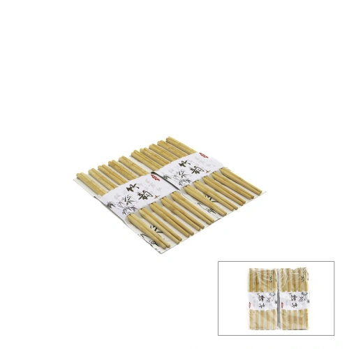 Egonex İbico İ22-326 ( 10çift ) Stıck Çin Çubuk ( Suşi ) Bambu & Ahşap Kaşık*12x20