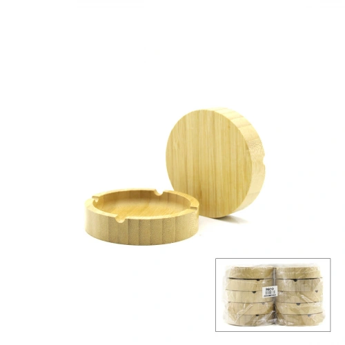 Egonex İbico İ22-398 ( Yuvarlak ) ( Ahşap & Bambu ) Küllük ( 9cm )*10x30