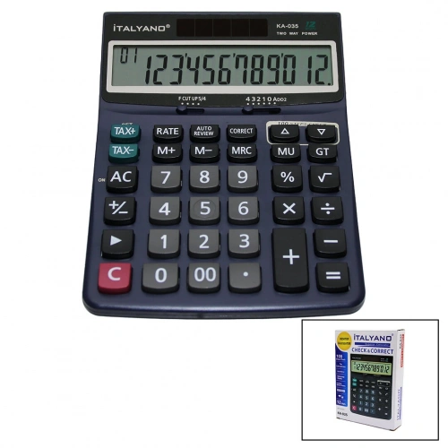 Egonex İtalyano Ka-035 ( 12 Haneli ) Hesap Makinesi ( 100 İşlem Geri Saydırma )*80