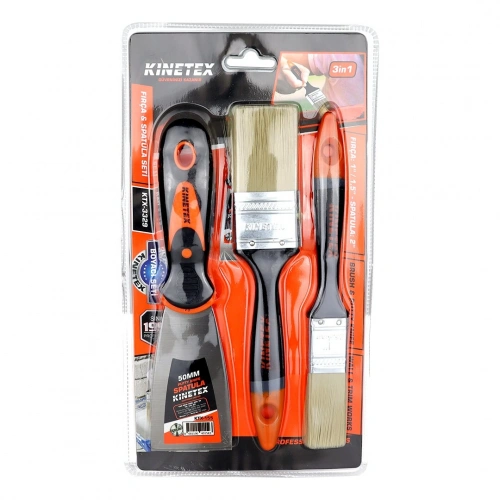 Egonex Kınetex Ktx-3329 ( 3pcs ) Boyacı & Nalbur Set ( 50mm Spatula & 2x Kestirme Fırça )*120