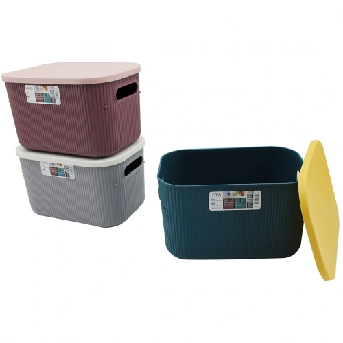Egonex Lova Lv-331 ( 6.2lt ) Shell Organizer Kulplu Kapaklı Kutu Plastik 26.9x18.7x16.2cm*12=k
