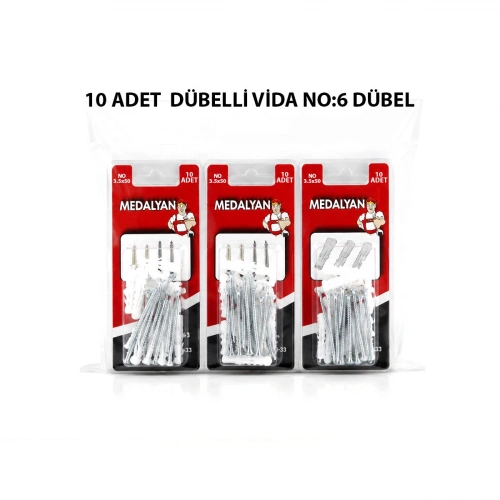 Egonex Medalyan Dl-33 ( 3.5x50 ) ( 10pcs ) Dübelli Vida*12x12