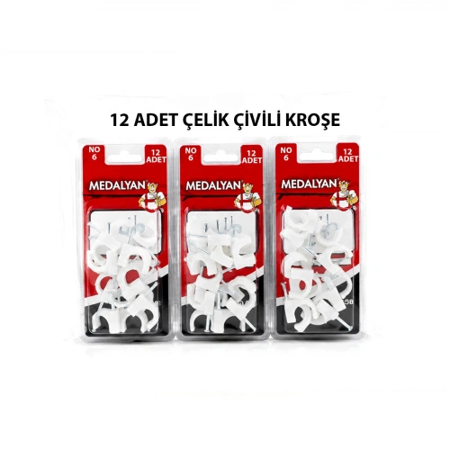 Egonex Medalyan Dl-38 ( No-6 ) ( 12pcs ) Çelik Çivili Kroşe *12x9