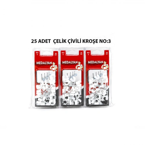 Egonex Medalyan Dl-39 ( No-3 ) ( 25pcs ) Çelik Çivili Kroşe *12x9
