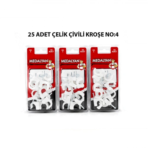 Egonex Medalyan Dl-40 ( No-4 ) ( 25pcs ) Çelik Çivili Kroşe*12x9
