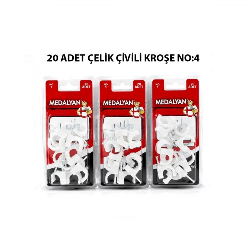 Egonex Medalyan Dl-41 ( No-5 ) ( 20pcs ) Çelik Çivili Kroşe*12x9