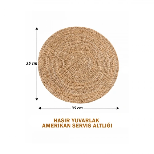 Egonex Mir-1538 ( Hasır ) ( 35cm ) ( Yuvarlak ) Amerikan Servis Altı  & Supla Altlık*85
