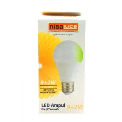 Egonex Nisaluc Eamp-074/by ( 9+2w ) ( E27 ) ( Beyaz-yeşil ) Led Ampul*10x10