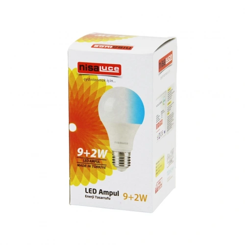 Egonex Nisaluce Eamp-074/bm ( 9+2w E27 ) ( Beyaz-mavi ) Led Ampul*10x10