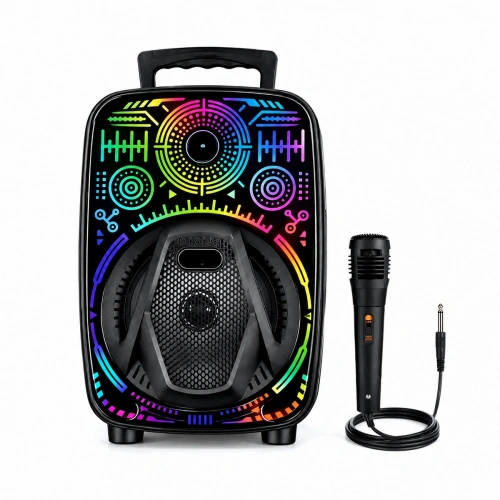 Egonex Platoon Pl-4660 Ch-880 Karaoke ( Mikrofonlu ) Speaker Hoparlör (bt & Sd & Usb Sarjlı) ( Rgb Işıklı) ( Dc 5v & Aux ) ( 8 Inch )*8