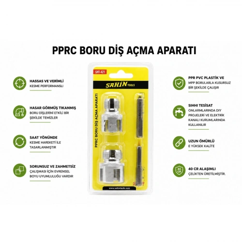 Egonex Şahin Tools Şht-421 ( 2pcs ) ( Pprc ) ( Boru Diş Açma ) Matkap Uç Aparat*100