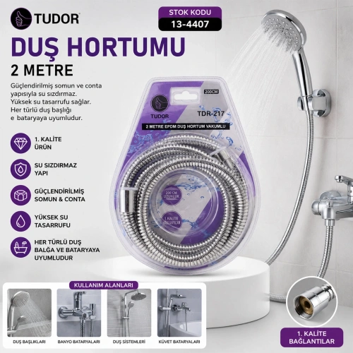 Egonex Tudor Tdr-217 Duş Hortumu ( 200cm ) ( Vakumlu Ambalaj )*50