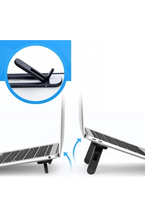 2 Kademeli Katlanabilir ve Yapışkanlı Laptop Standı Siyah