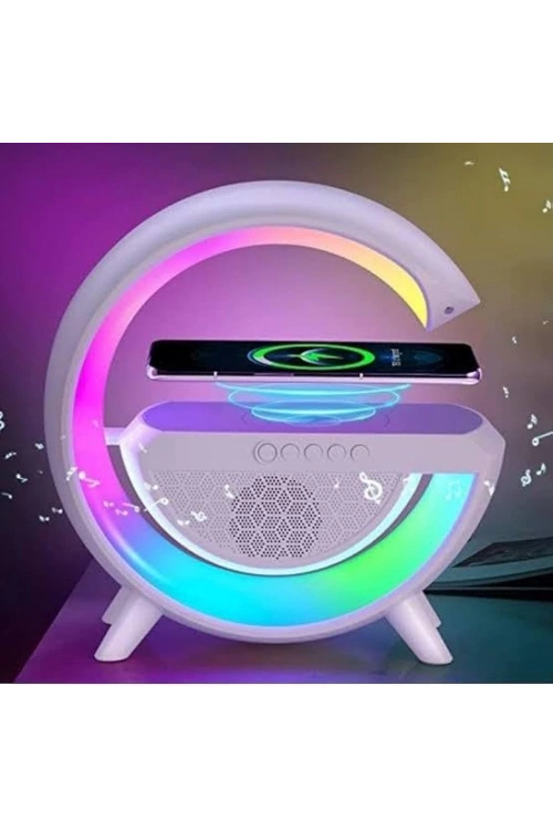 Kablosuz Telefon Şarj Bluetooth Hoparlör Istasyonu Ses Rgb Atmosfer Gece Işık Bt-2301
