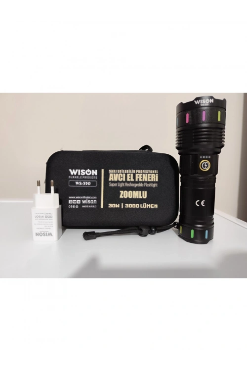 Wıson Wison Ws-550 30w 3000 Lümen Zoomlu Profosyonel El Feneri