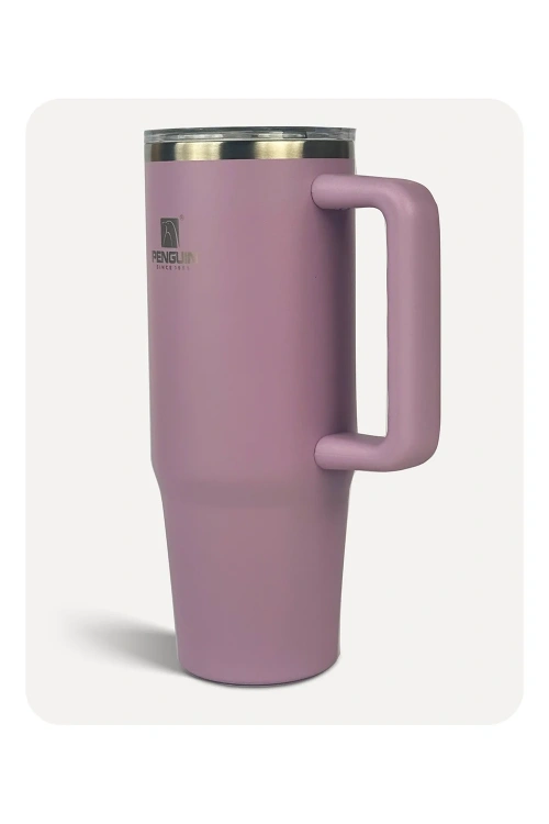 Penguin Termos Pipetli Termos Bardak 900 Ml Paslanmaz Çelik Mor