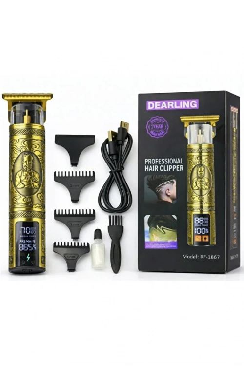 Dearling RF-1867 Profesyonel Saç ve Sakal Tıraş Makinesi - Dijital Göstergeli, Retro Tasarım