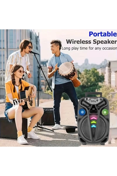Bluetooth ve USB Girişli 8 Inch Şarjlı Işıklı Hoparlör AO-832 8 Inch
