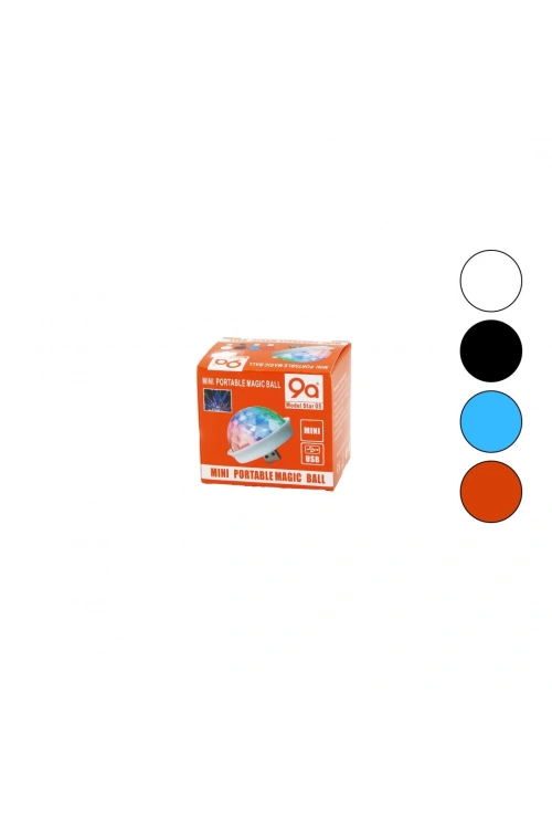 9a Star-05 Mını Portable Magıc Ball ( Usb ) Disko Lamba (4w ) ( Mini Ufo Model=çap:5cm -- Y: 4.5cm ) ( Dc-5v )*200