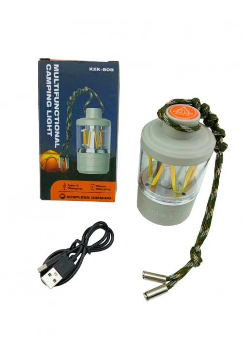 Alaska Multıfunctıonal Campıng Lıght Kxk-808 ( 3ın1= Kamp Lambası & Fener & Powerbank ) (usb Şarj)*100