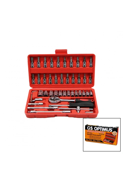 Alc Socket Set ( 46pcs ) Lokma Seti ( 1/4 Bit & 6gen Soket & Cırcır Kolu & Uzatma-kaydırma Çubukları) (pls.kutulu)*30