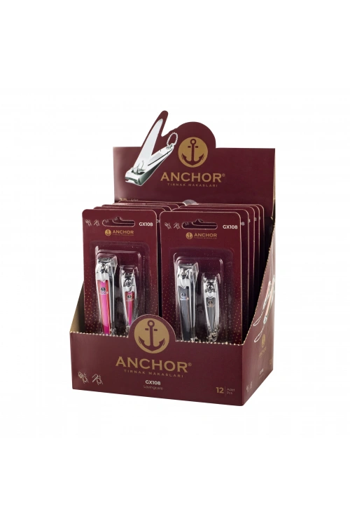Anchor Gx-108 ( 2li Set Renkli ) Tırnak Makası*12x40