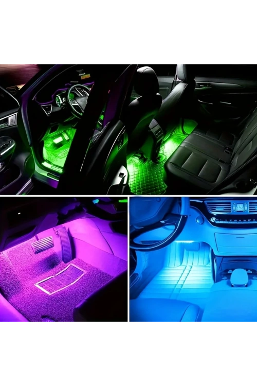 Araç İçi Sese Duyarlı Ayak Altı Led Aydınlatma Kumandalı Rgb