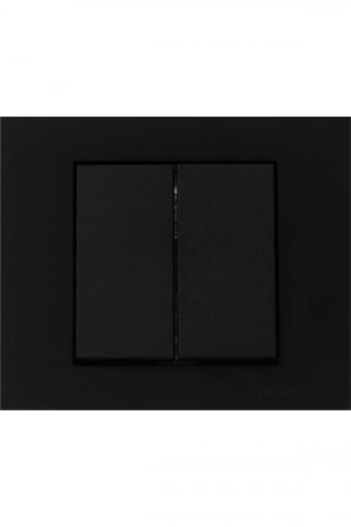 Atom ( Siyah ) Komitatörlü 2li Anahtar Priz*12x10