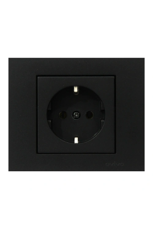 Atom ( Siyah ) Topraklı Priz*12x10