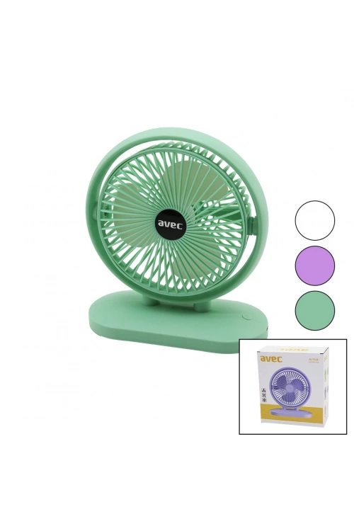Avec Av-f558 (usb) Masa Üstü (fan=16cm) Vantilatör ( 180° ) (3 Kademe Hız) (3pervane) (renkli Pls.stand=9x20x22.7cm)*40